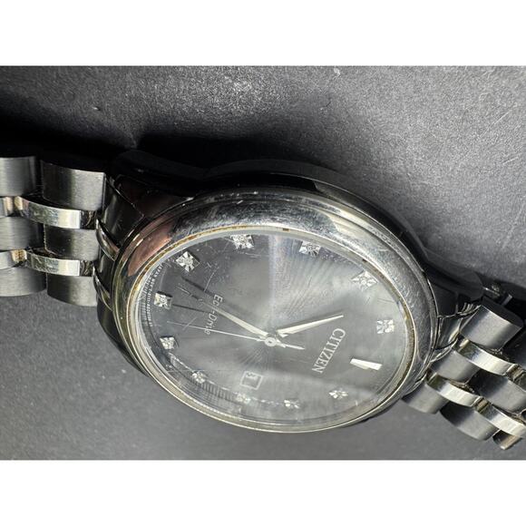 Citizen Eco-Drive Corso Diamond Accent Date Gunmetal Watch 37MM E111-R020728 main image 7